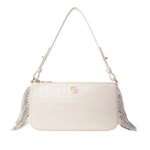 Maje Fringe Trim Baguette Bag